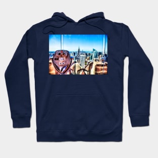 New York City Binoculars on Top of The Rock Observation Platform Hoodie